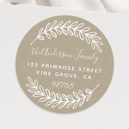 Adesivo Redondo A pasta de script personalizado deixa o endereço d