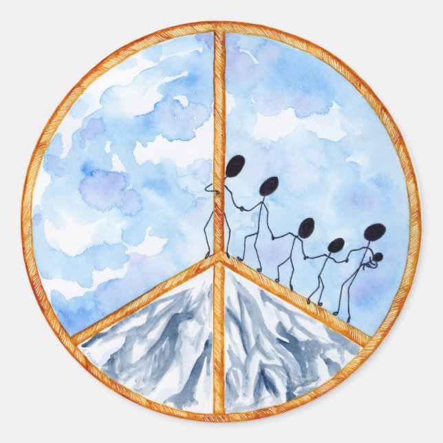 Adesivo Redondo "A Paz Começa Comigo" (Frente)
