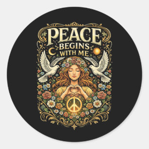 Adesivo Redondo A Paz Começa Dentro