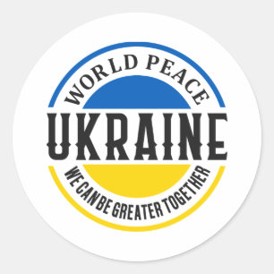 Adesivo Redondo A paz da guerra na Ucrânia e na Rússia ficou mai