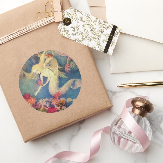 Adesivo Redondo A Pequena Sereia de Dorothy Lathrop (Presentear)