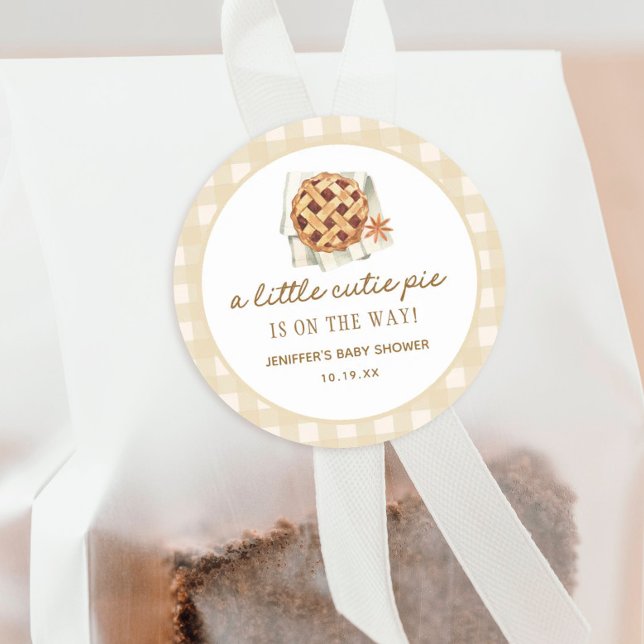 Adesivo Redondo A Pequena Torta Cutie Está A Caminho Do Chá de fra (Criador carregado)