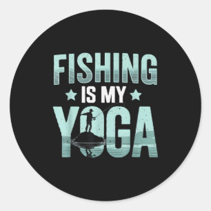Adesivo Redondo A pesca vintage é o meu yoga Relaxamento Homens Pe