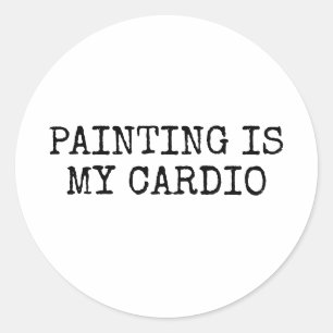 Adesivo Redondo A Pintura É Engraçada No Meu Cardio