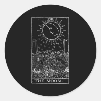Adesivo Redondo A Placa de Tarot da Lua