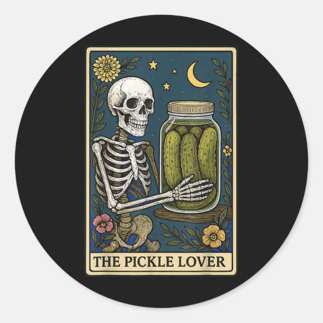 Adesivo Redondo A Placa de Tarot do Pickle Lover (Frente)