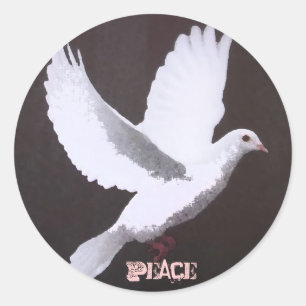 Adesivo Redondo A pomba branca da paz