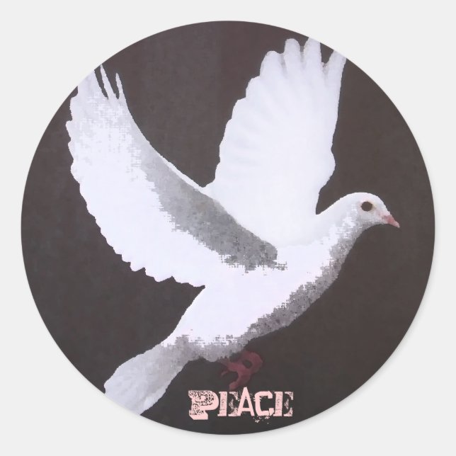 Adesivo Redondo A pomba branca da paz (Frente)