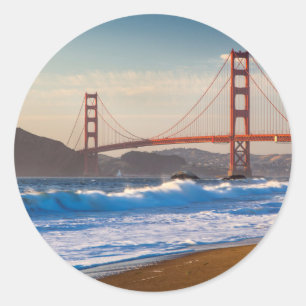 Adesivo Redondo A Ponte Golden Gate da Praia Baker