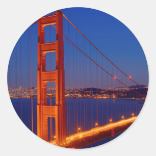 Adesivo Redondo A ponte icónica com San Francisco