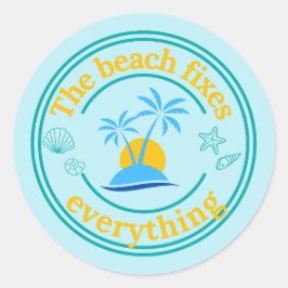 Adesivo Redondo A Praia conserta tudo