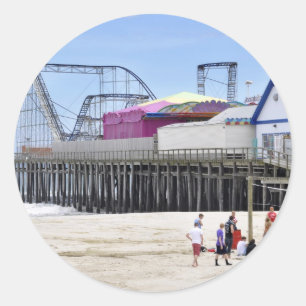 Adesivo Redondo A praia de Jersey em Seaside Heights