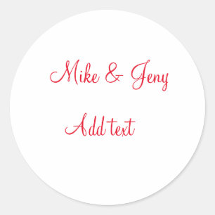 Adesivo Redondo A primeira mensagem de texto de nome de casal de a