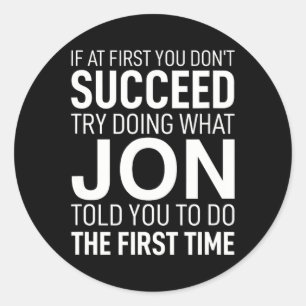 Adesivo Redondo A princípio, não conseguimos o Aniversário Homens,