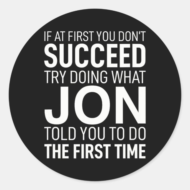 Adesivo Redondo A princípio, não conseguimos o Aniversário Homens, (Frente)