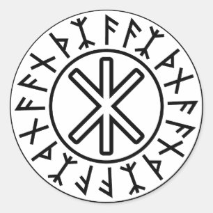 Adesivo Redondo A proteção No.2 de Odin (preto)