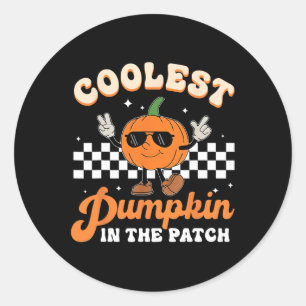 Adesivo Redondo A Pumpkin Mais Fria Do Patch Halloween Meninas