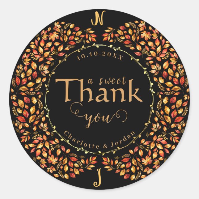 Adesivo Redondo A Queda Elegante Deixa O Casamento Russo Terracott (Frente)