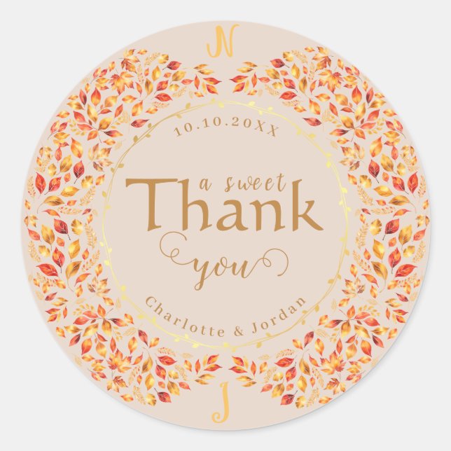 Adesivo Redondo A Queda Elegante Deixa O Casamento Russo Terracott (Frente)