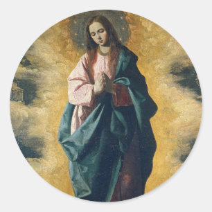Adesivo Redondo A Radiância Celestial da Imaculada Conceição Arte
