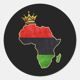 Adesivo Redondo A Rainha Africana Americana Pan Afro Pavilha Negra