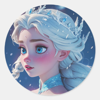 Adesivo Redondo a rainha da elsa