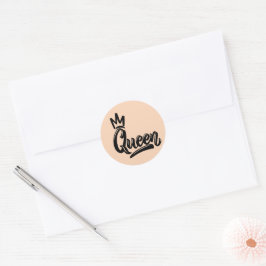 Adesivo Redondo A rainha do amor próprio cita o autocolante quadra