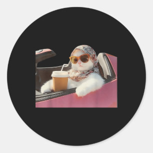 Adesivo Redondo A Raiva Do Cat Driving Meme Está Me Consumindo Hum