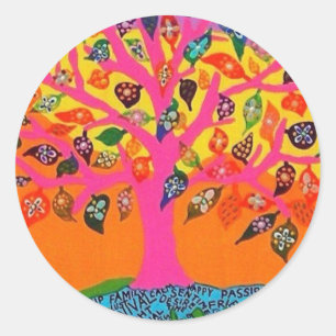 Adesivo Redondo A raiz do conhecimento - árvore de vida