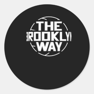 Adesivo Redondo A Rede de Basquete da Maneira do Brooklyn
