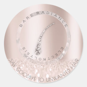 Adesivo Redondo A remoção do cabelo da electrólise cora encanto