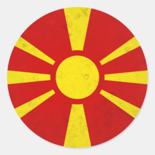 Adesivo Redondo A República da Macedónia