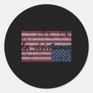 Adesivo Redondo A Resistência La Flag Americana Resiste De Cabeça