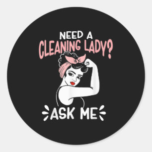 Adesivo Redondo A Retro - Mulher Do Setor Familiar Precisa De Uma