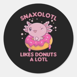 Adesivo Redondo A Rosquinha Axolotl Sanxolotl Aloja Animais Doente