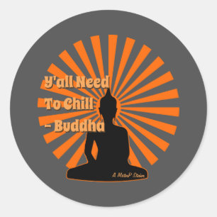 Adesivo Redondo A Sabedoria do Buda - Um SenhorP Sticker