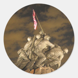 Adesivo Redondo A segunda guerra mundial Iwo Jima Arlington