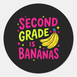 Adesivo Redondo A Segunda Série é Bananas Camisa Divertida para Vo