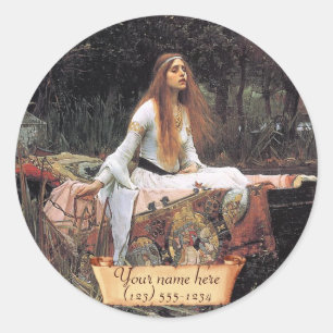 Adesivo Redondo "A Senhora de Shalott" Pré-Raphaelite