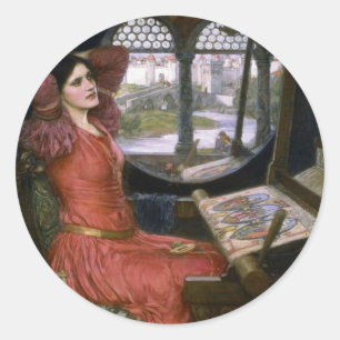 Adesivo Redondo A senhora do Waterhouse de Shalott