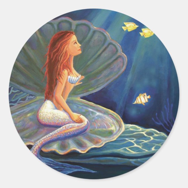 Adesivo Redondo A Sereia Clamshell - Sticker (Frente)