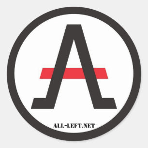 Adesivo Redondo A Seta da Esquerda Libertária dos autocolantes