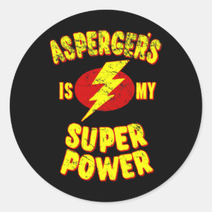 Adesivo Redondo A Síndrome de Asperger É Meu Superpoder 