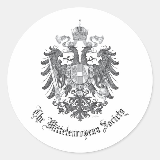 Adesivo Redondo A Sociedade Mitteleeuropeia encabeça a águia (Frente)