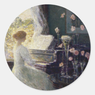 Adesivo Redondo A Sonata de Frederick Childe Hassam