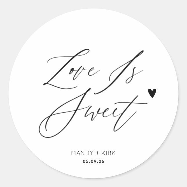 Adesivo Redondo A Sweet Thank You Minimalist Wedding Sweet Favor  (Frente)