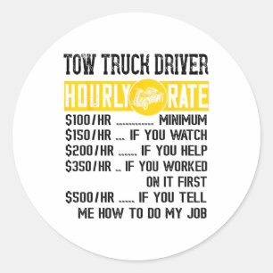 Adesivo Redondo A Taxa Horária Wrecker Tow Oficial Tow Truck Dr.