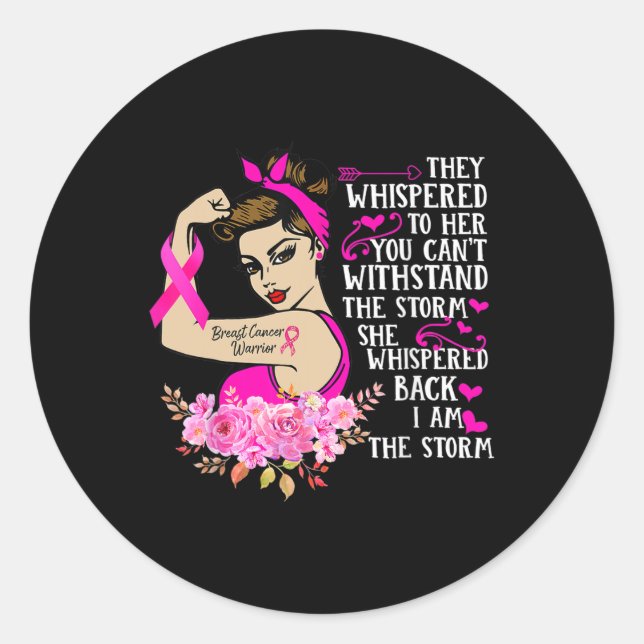 Adesivo Redondo A Tempestade Fortes Mulheres Matam Cancer Guerreir (Frente)