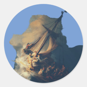 Adesivo Redondo A Tempestade no Mar da Galileia
