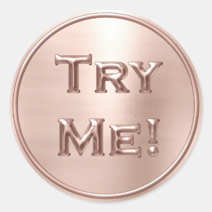 Adesivo Redondo A tentativa cora recipiente de amostra Dourado